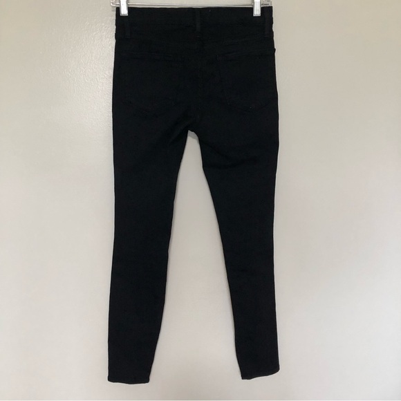 Frame Le Skinny De Jeanne Jeans Black Distressed Film Noir 25 - Picture 4 of 7